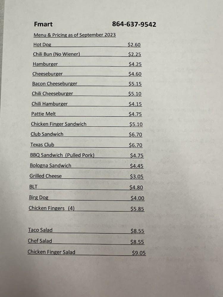 F-Mart Menu image 3